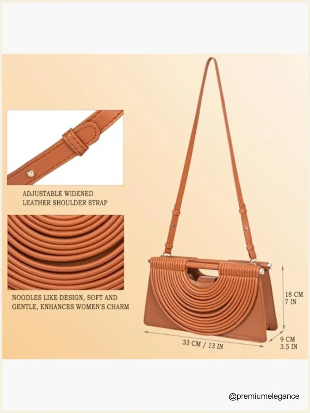 Woven PU Leather Satchel Crossbody Bag Top-Handle Half Round Evening Clutch